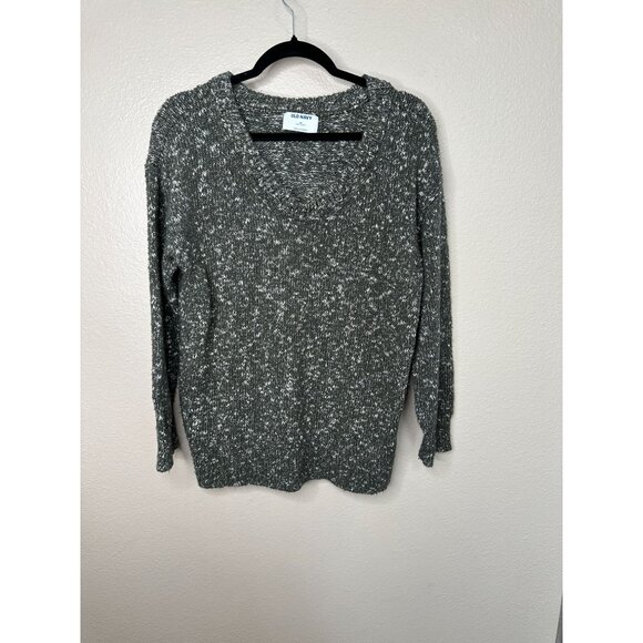 Old Navy Womens Green Sweater XS long sleeve v-neck tunic length cotton pullover - Picture 1 of 6